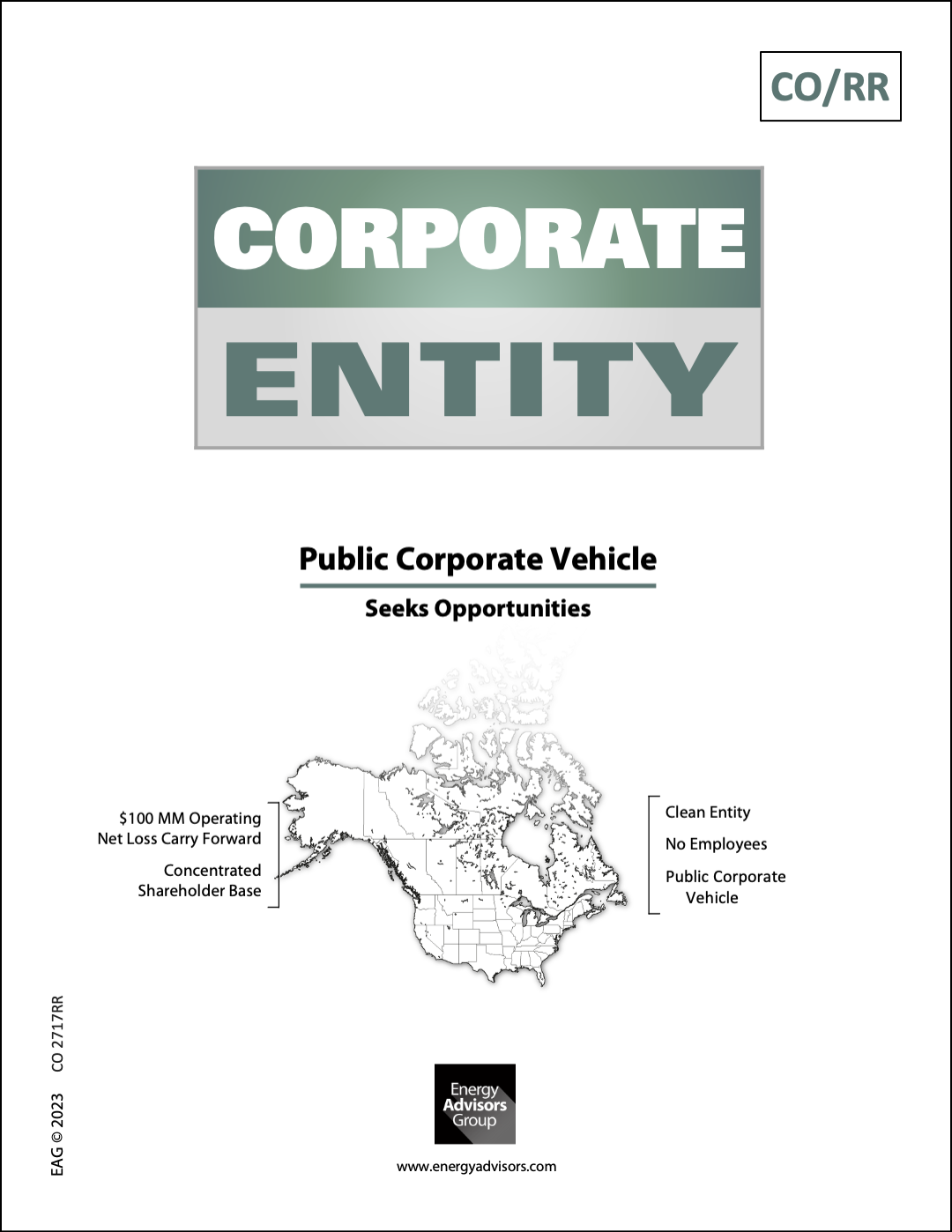 PUBLIC COMPANY SEEKS OPPORTUNITY - Energy Advisors Group PUBLIC COMPANY SEEKS OPPORTUNITY